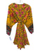 Rhode Size S Orange, Pink, Blue Cotton Floral Long Balloon Sleeve Dress Orange, Pink, Blue / S