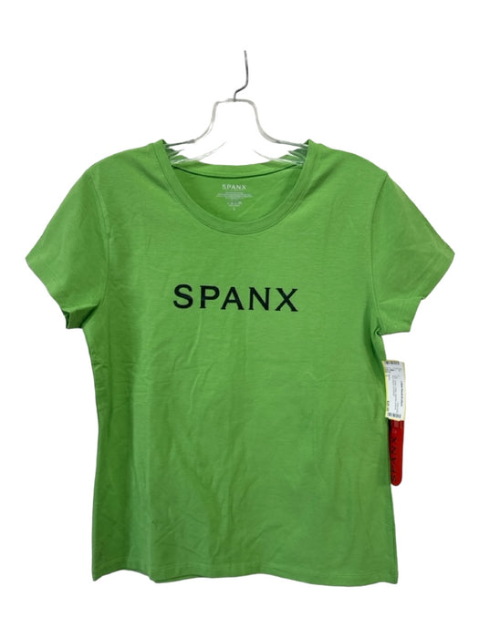 Spanx Size L Green Cotton Spandex graphic Short Sleeve Top Green / L