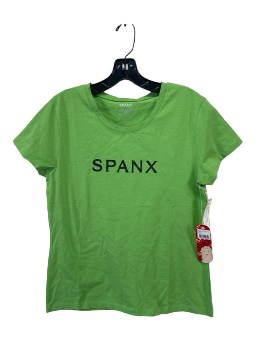 Spanx Size L Green Cotton Spandex graphic Short Sleeve Top Green / L