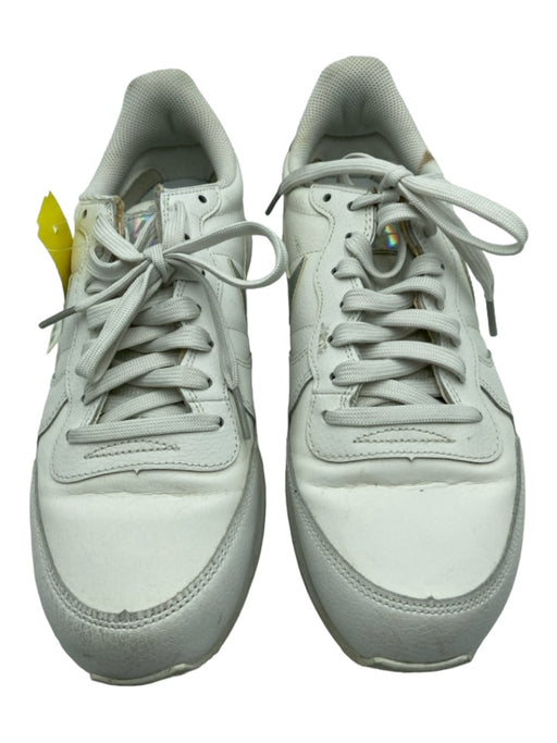 Nike Shoe Size 9 White & Iridescent Leather Metallic Detail Low Top Sneakers White & Iridescent / 9