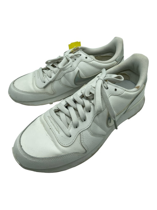 Nike Shoe Size 9 White & Iridescent Leather Metallic Detail Low Top Sneakers White & Iridescent / 9