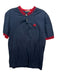 Gucci Size M Blue & Red Cotton Button Detail Logo Top Blue & Red / M
