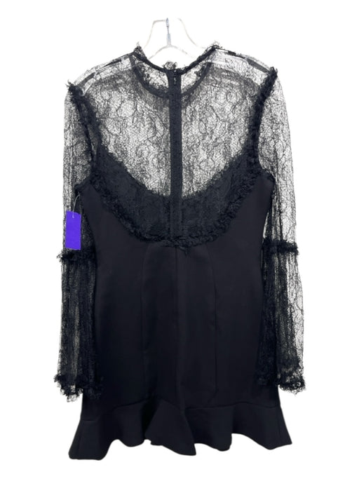 Nicholas Size 6 Black Triacetate Polyester Long Sleeve Lace Fabric Block Dress Black / 6