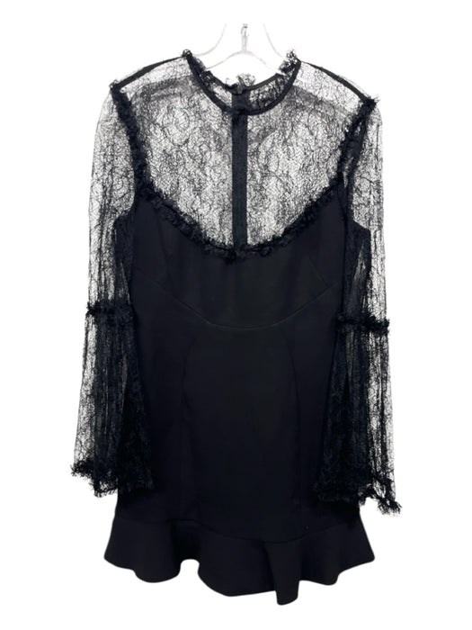 Nicholas Size 6 Black Triacetate Polyester Long Sleeve Lace Fabric Block Dress Black / 6