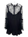 Nicholas Size 6 Black Triacetate Polyester Long Sleeve Lace Fabric Block Dress Black / 6