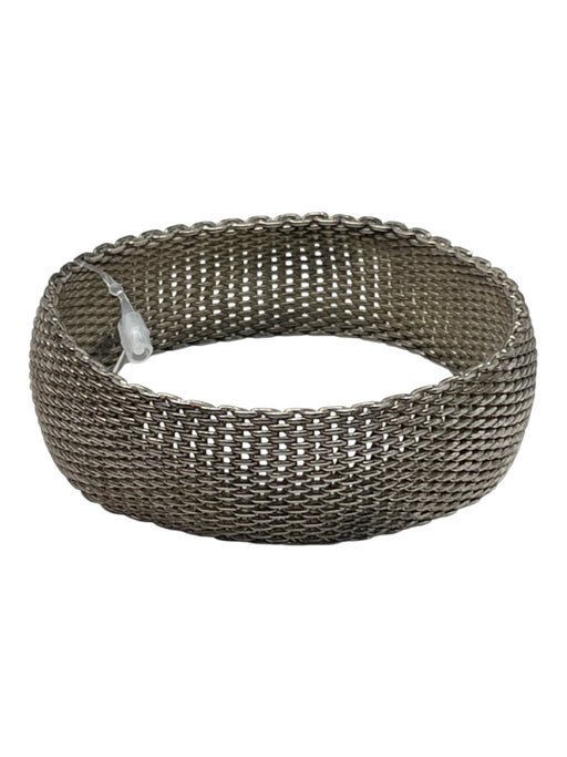 Silver Tone Mesh Closed Chain Link Bracelet Silver Tone