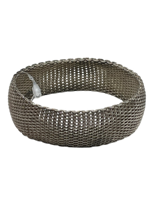 Silver Tone Mesh Closed Chain Link Bracelet Silver Tone