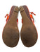 Tory Burch Shoe Size 8.5 Orange & Brown Leather Croc Embossed Thong Sandals Orange & Brown / 8.5