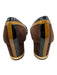 Tory Burch Shoe Size 8.5 Brown, Yellow & Black Suede & Leather Gold Logo Pumps Brown, Yellow & Black / 8.5