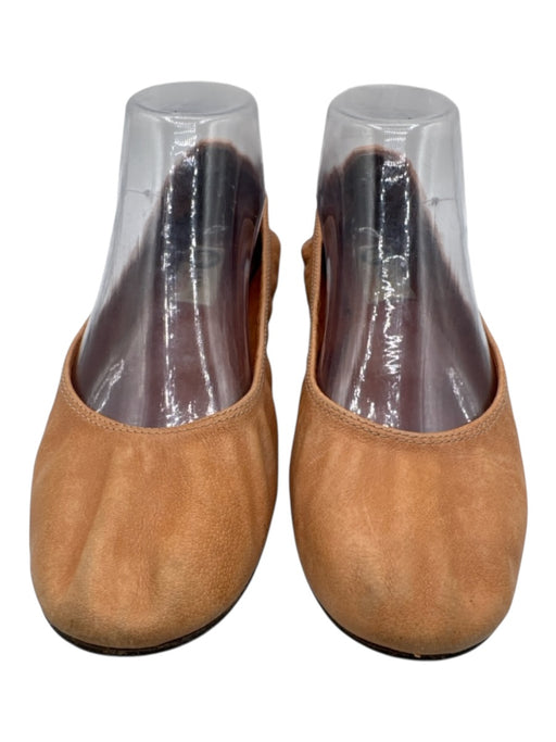 Lanvin Shoe Size Est 7 Nude Beige Leather Scrunch Detail Slip On Flats Nude Beige / Est 7