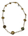 Tory Burch Gold Tone & Blue Enamel Circle Pendant Chain Lobster Clasp Necklace Gold Tone & Blue