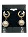 No Brand Pearl Gold Freshwater Pearl Hoop Huggie Earrings Pearl