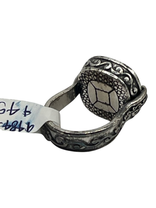 Brighton Pewter Sterling Silver Engraved Jewled distressed Ring Pewter