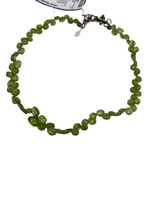Green & Silver 925 Silver Peridot Pear Cut Stone Toggle Clasp Choker Bracelet Green & Silver