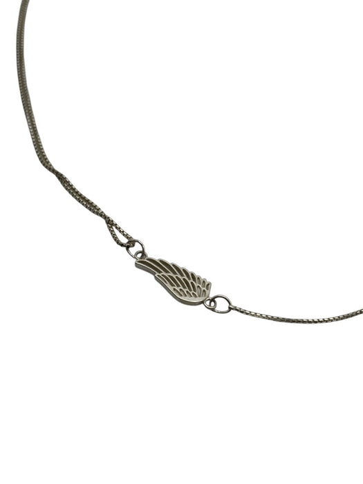 Alex and Ani Silver 925 Silver Square chain Angel Wings Adjustable Necklace Silver
