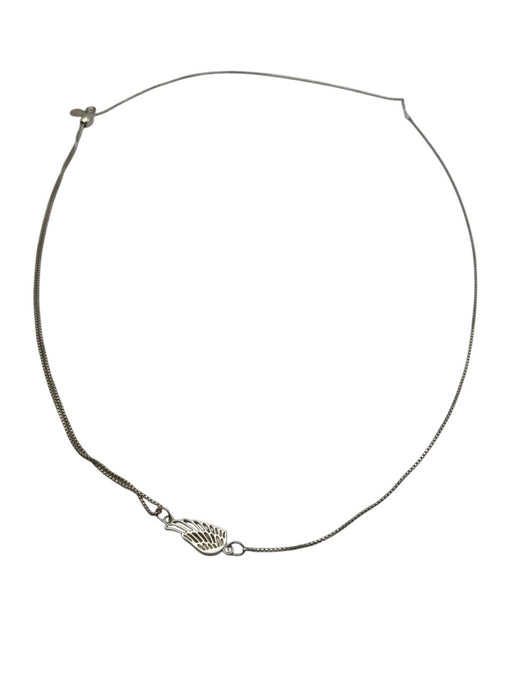 Alex and Ani Silver 925 Silver Square chain Angel Wings Adjustable Necklace Silver
