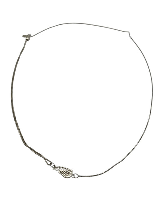 Alex and Ani Silver 925 Silver Square chain Angel Wings Adjustable Necklace Silver