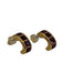 Swarovski Gold & Purple Gold Tone Metal Crystals Square Cut Open Hoop Earrings Gold & Purple