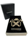 Chanel Gold, White & Black Gold Plated Faux Pearl Bow Rhinestone Bracelet Gold, White & Black