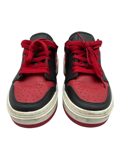 Nike Shoe Size 8.5 Black, Red, White Leather Perforated Low Top Lace Up Sneakers Black, Red, White / 8.5