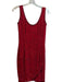 Black Tie Oleg Cassini Size 6 Red 100% Silk Beaded Round Neck Sleeves Mini Dress Red / 6