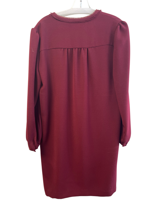Gerard Darel Size 38 Maroon No Fabric Tag round split neck Lace Detail Dress Maroon / 38