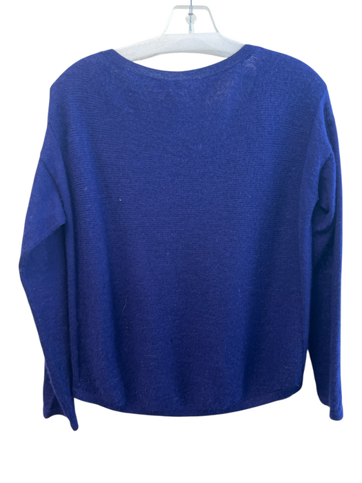 Eileen Fisher Size XS Blue Alpaca Round Neck seam detail Long Sleeve Top Blue / XS