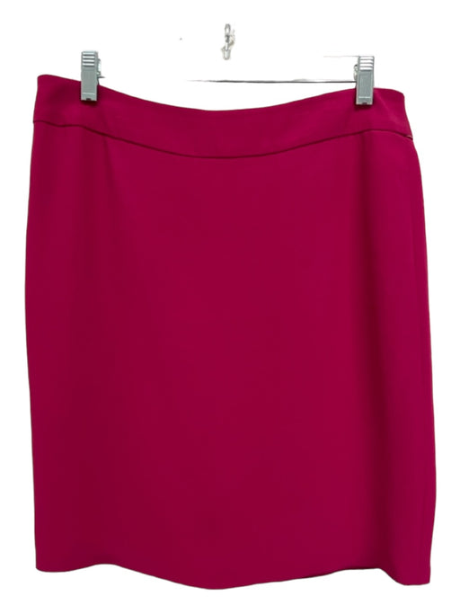 Armani Collezioni Size 8 Fushcia Acetate Knee Length Back Zip Skirt Fushcia / 8