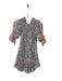 Misa Size XS Pink & gray Viscose Off Shoulder Sheer 1/2 Sleeve Floral Dress Pink & gray / XS