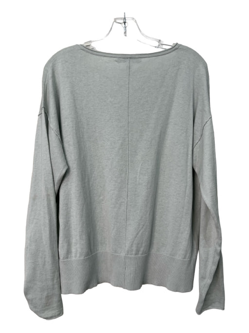 SWTR Size M Aqua Linen & Cotton V Neck Long Sleeve Sweater Aqua / M