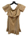 Sandro Size 2 Beige Cotton Off Shoulder Short Sleeve Pop Over Shift Dress Beige / 2