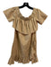 Sandro Size 2 Beige Cotton Off Shoulder Short Sleeve Pop Over Shift Dress Beige / 2