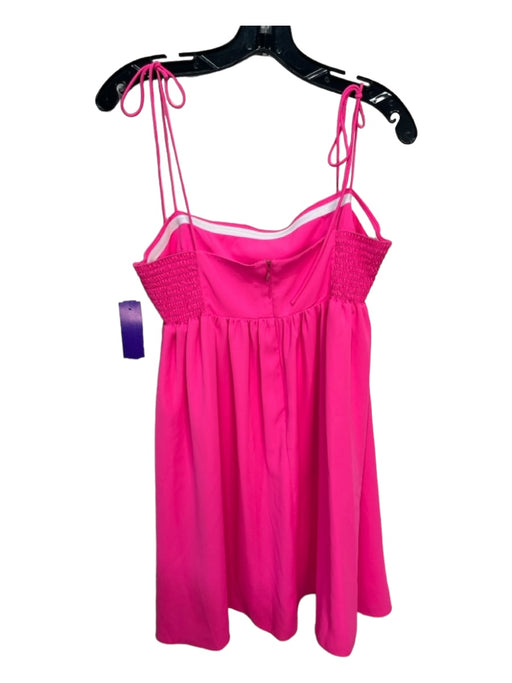 Amanda Up Richard Size Medium Fuschia Polyester Spaghetti Strap Smock Back Dress Fuschia / Medium