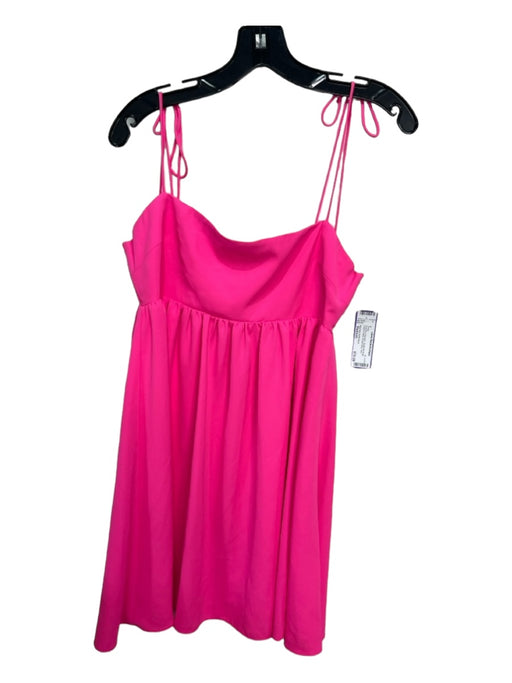 Amanda Up Richard Size Medium Fuschia Polyester Spaghetti Strap Smock Back Dress Fuschia / Medium