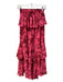 Misa Size XS Pink & Magenta Polyester Elastic Waist High Rise Floral Maxi Skirt Pink & Magenta / XS