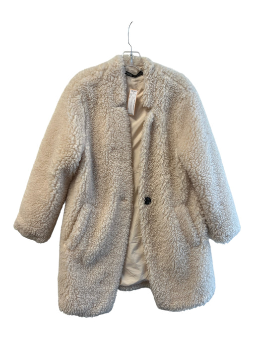 Zara Size XS Ivory No Fabric Tag Single Button Sheep Long Sleeve Coat Ivory / XS