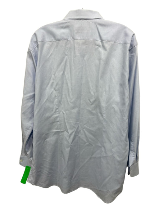 Canali Size 18 Light blue Cotton Micro Button Up Men's Long Sleeve Shirt Light blue / 18