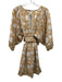 Cleobella Size XS Tan & cream Cotton Blend Floral Long Sleeve Dress Tan & cream / XS
