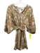 Cleobella Size XS Tan & cream Cotton Blend Floral Long Sleeve Dress Tan & cream / XS