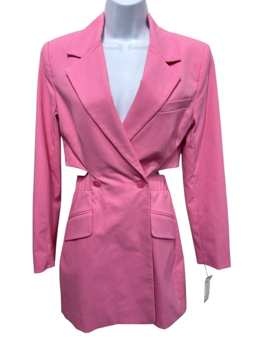 Jonathan Simkhai Size 2 Pink Nylon Blend Long Sleeve Button Down Collared Dress Pink / 2