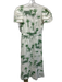 Azulu Size 2 Green & White Linen O ring detail Palm Trees Cut Out Midi Dress Green & White / 2