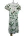 Azulu Size 2 Green & White Linen O ring detail Palm Trees Cut Out Midi Dress Green & White / 2