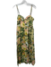 Hausen Size L Yellow, Green, Pink Linen Blend Floral bustier Midi Dress Yellow, Green, Pink / L