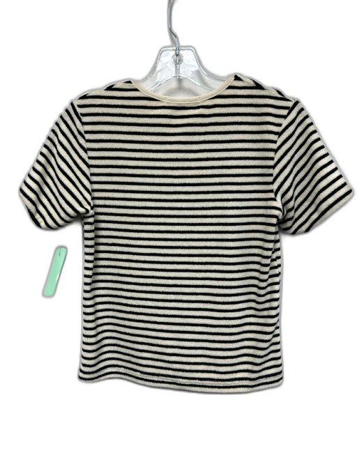 The Frankie Shop Size S Black & White Cotton Blend Terry Cloth Stripe Crop Top Black & White / S