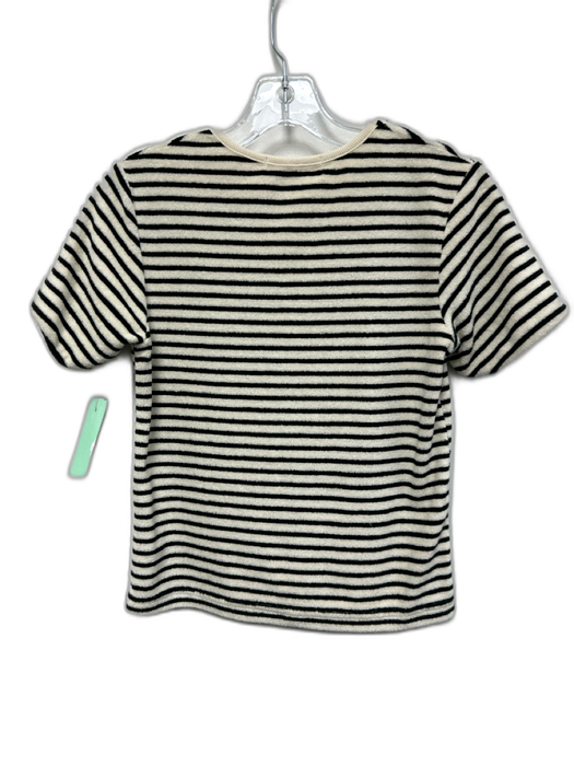 The Frankie Shop Size S Black & White Cotton Blend Terry Cloth Stripe Crop Top Black & White / S