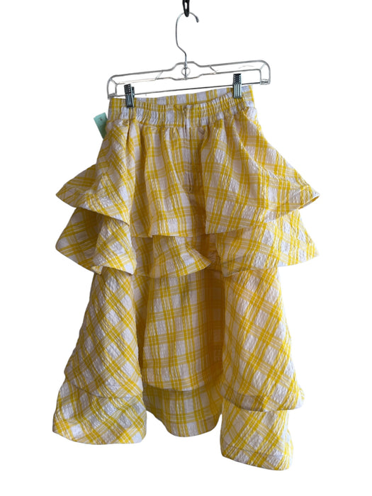 Buru Size XS Yellow No Fabric Tag Back Zip Tiered Plaid Ruffle Skirt Yellow / XS