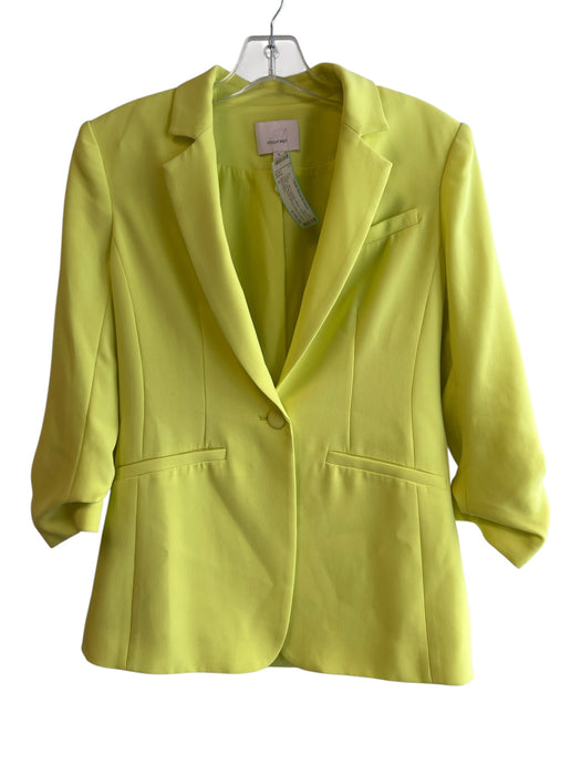 Cinq a Sept Size 0 Yellow Silk & Acetate Blazer Tassel Detail Set Yellow / 0