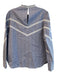 Sandro Size 2 Blue Cotton Round Neck Long Sleeve Lace Detail Gingham Top Blue / 2