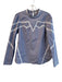 Sandro Size 2 Blue Cotton Round Neck Long Sleeve Lace Detail Gingham Top Blue / 2
