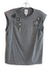 Cinq a Sept Size XS Grey Polyester & Cotton Sleeveless Beaded Detail Top Grey / XS